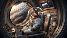  Squirrel Astronaut Gazing Into Space
