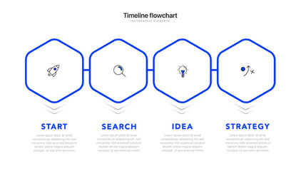 Poster - Timeline infographic design with 6 options or steps. Infographics for business concept. Can be used for presentations workflow layout, banner, process, diagram, flow chart, info graph, annual report.