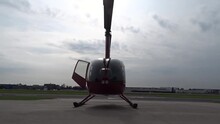 Helicopter Rotor And Engine Shutdown Footage