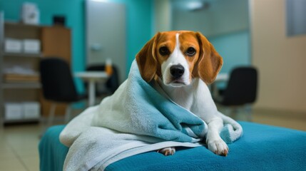 beagle dog at pet doctor clinic