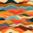 Colorful mountain landscape illustration. Patagonia pattern.