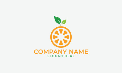 modern fresh orange fruit logo vector illustration