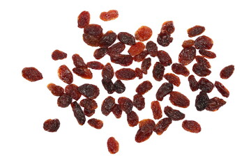 Wall Mural - Raisins isolated on white, top view, clipping path