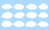 Fototapeta  - もくもくの白い雲型フレーム