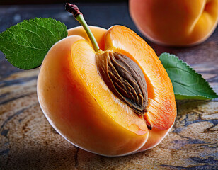 Wall Mural - Apricot full macro shoot fruit healthy food ingredient