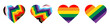 Rainbow LGBT symbols of hearts on a isolated background. Heart color LGBT. Vector EPS 10