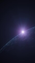 futuristic digital cosmos with sphere and star light vertical animation.
