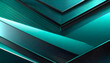 Black dark blue green teal cyan petrol jade abstract background. Geometric shape. 3d effect. Line triangle angle polygon wave. Color gradient. Light glow neon flash metal metallic
