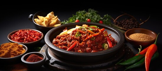 Wall Mural - Traditional spicy cuisine from Korea.