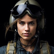 Female Us Navy Fighter Pilot, Potrait Photography