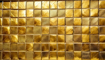 gold square mosaic tiles for texture background