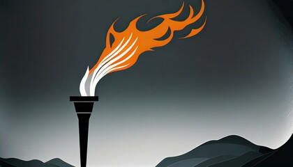 Wall Mural - torch icon on background