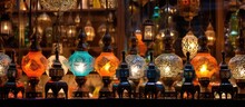 Middle Eastern Lanterns On Sale At Khan El Khalili Market In Cairo, Egypt.