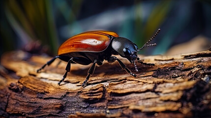 Wall Mural - Macrophotography of the Karapus beetle on Earth