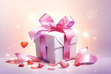 Sticker - gift box with ribbon and bow