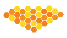 Honeycomb Hexagon Isolated On White Background. Vector Illustration. Yellow And Orange Hexagon Pattern Look Like Honeycomb