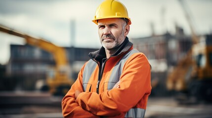 Canvas Print - Portrait of confident male architect standing 