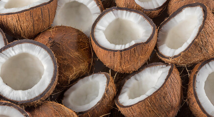 Background Showcasing an Abundance of Coconuts