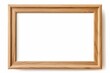 © JW Studio - Modern oak solid wood picture frame isolated on white background, light colored  Wooden horizontal blank photo frame with empty space isolated on white background, landscape frame mock up.