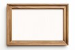© JW Studio - Modern oak solid wood picture frame isolated on white background, light colored  Wooden horizontal blank photo frame with empty space isolated on white background, landscape frame mock up.