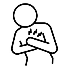 Wall Mural - chest pain outline icon