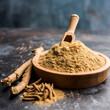 © BHAGWATI - ashwagandha aswaganda OR indian ginseng is an ayurveda medicine in stem and powder