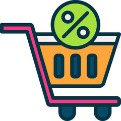 Wall Mural - shopping cart icon. vector line icon for your website, mobile, presentation, and logo design.