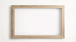 Moderner brauner Naturholzrahmen isoliert auf transparentem Hintergrund. Dünnes Porträt-vertikales Rechteck-Holzrahmenmodell für Poster, Foto, Bild, Bild, Wandkunstmodell