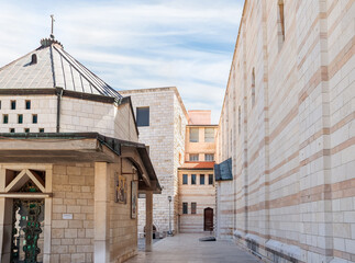 Wall Mural - The courtyard of the Church of the Annunciation in the Nazareth city in northern Israel