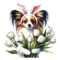 Aufkleber - Easter papillon illustration created with Generative AI technology
