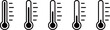 モノクロの温度計のシルエットのアイコンセット