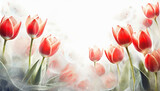 Fototapeta Tulipany - Tulipany, kartka na życzenia, generative aI