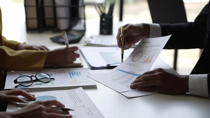 Wall Mural - The meeting discusses project plans and financial results, market strategy analysis, stock trading.