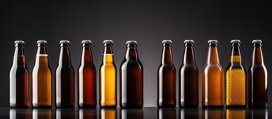 Poster - Beer-filled plastic bottles from an automated filling device.