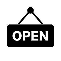 Wall Mural - Store OPEN sign silhouette icon. Vector.