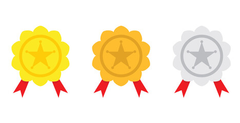 illustration with a medal concept, vector illustration in flat style