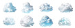 Set of cloud isolated on transparent background.