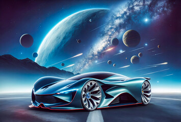 Wall Mural - a car designed to resemble a rocket style