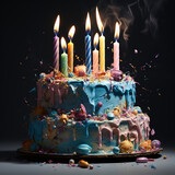 Fototapeta Pokój dzieciecy - Birthday Cake. Generative AI