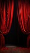 Red curtains . Vertical background 