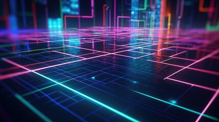 very unique colorful and 3-dimensional abstract neon illustration