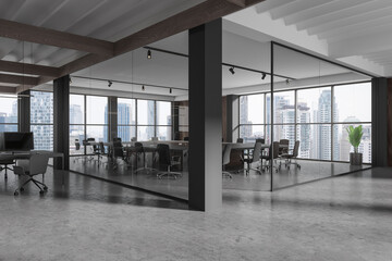 Wall Mural - Gray board room and open space office corner