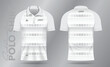 white abstract polo shirt mockup template design for sport uniform in front view and back view.