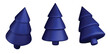 © Anastasiya  - Set 3d blue Christmas tree . Glossy New year and xmas abstract tree shapes.