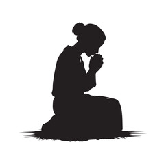 Praying silhouette vector illustration.