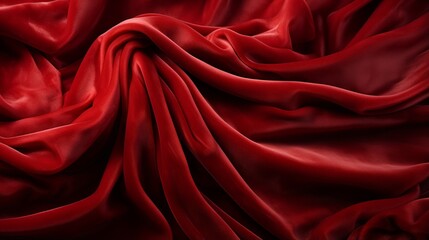 Poster - A rich maroon silk fabric cascades in elegant folds, creating a luxurious and timeless piece for any clothing ensemble