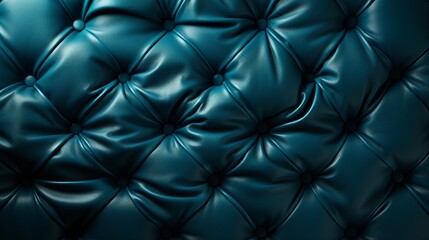 Poster - Experience the luxurious comfort of a blue leather chair, perfectly placed in an elegant indoor setting