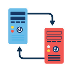 Wall Mural - check this carefully crafted flat icon of computer data transfer, technology related vector