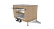Sketch Wooden food truck trailer for selling coffee and cake 