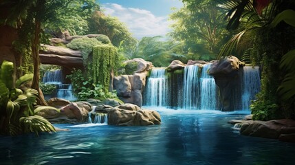 Wall Mural - waterfall in the park